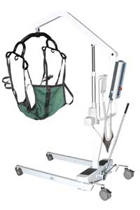Battery Powered Patient Lift with Six Point Cradle