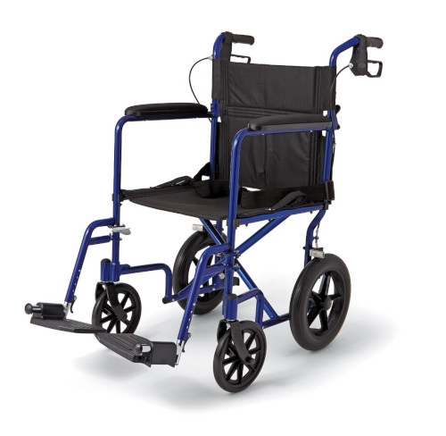 Medline Transport Chair w/ 12"Wheels Blue